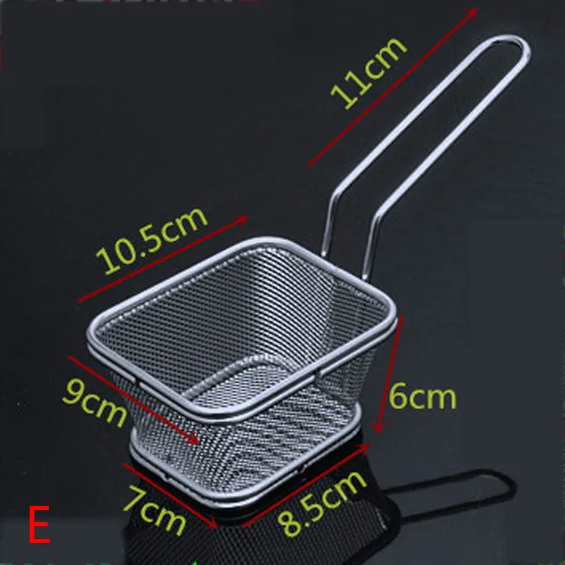 Mini Cesta De Fritação De Aço Inoxidável, Pequena Cesta De Fritação, Tela De Filtro, Lanche Comercial, Dim sum, Quadro De Cesta: Azul