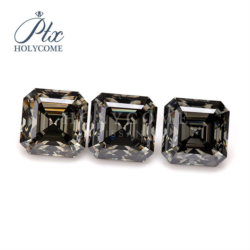 Stones jewelry gray color asscher cut 1ct loose moissanite diamond gemstones