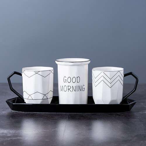 Pohjoismainen keraaminen harjauskuppi kylpyhuoneen pesusetti yksinkertainen tarjotin suukuppi hammassylinteri hammassetti pari koti kylpyhuonetarvikkeet: K