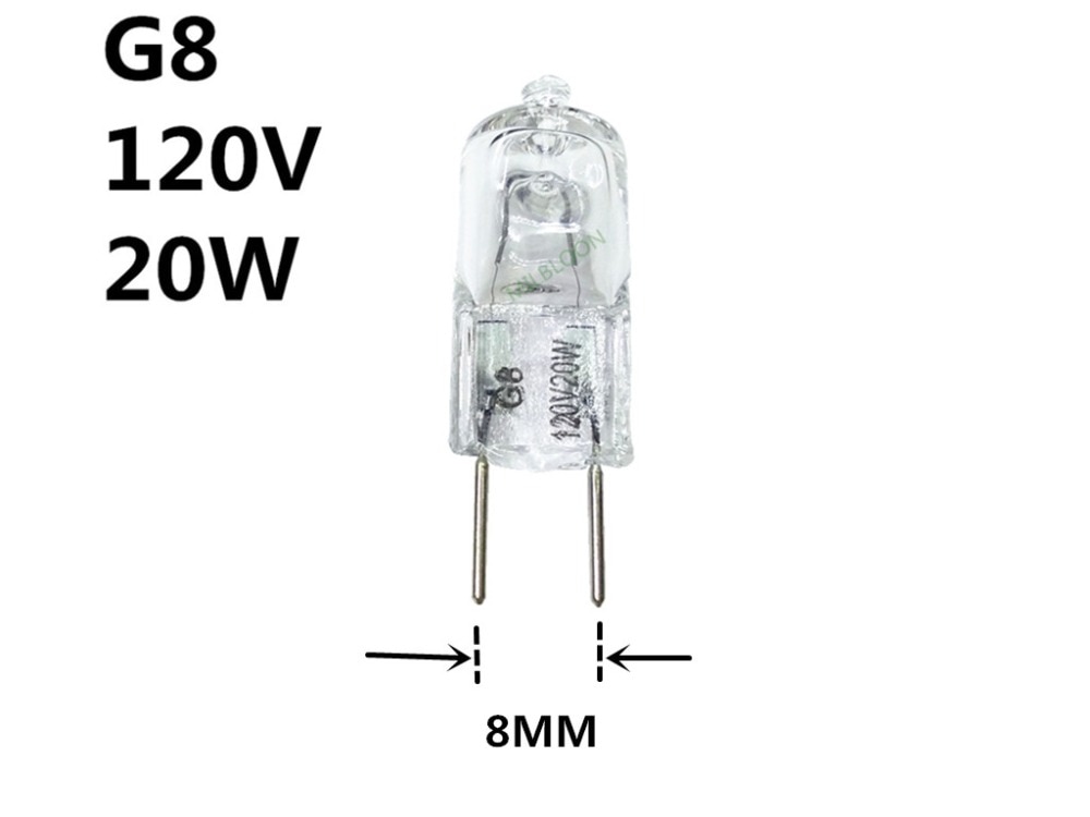 3 pc G8 halogeenlamp 110 v 120 v G8 20 w 110 v voeten afstand 8mm G8 lamp 120 v ~ 110 v