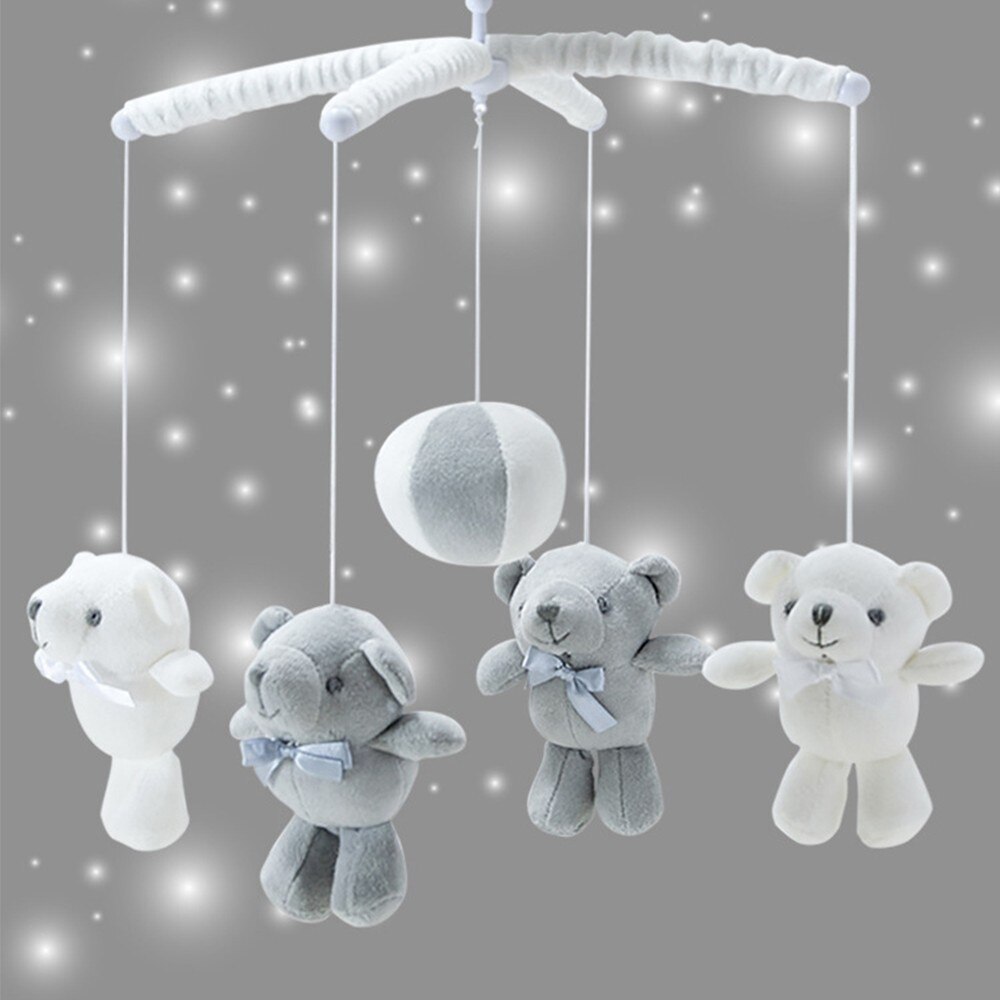 Baby Speelgoed Witte Rammelaars Beugel Set Wieg Mobiele Bed Bel Speelgoed Houder Arm Beugel Hugs Wind-Up Muziek box Ontwikkelen Speelgoed: WJ3603B