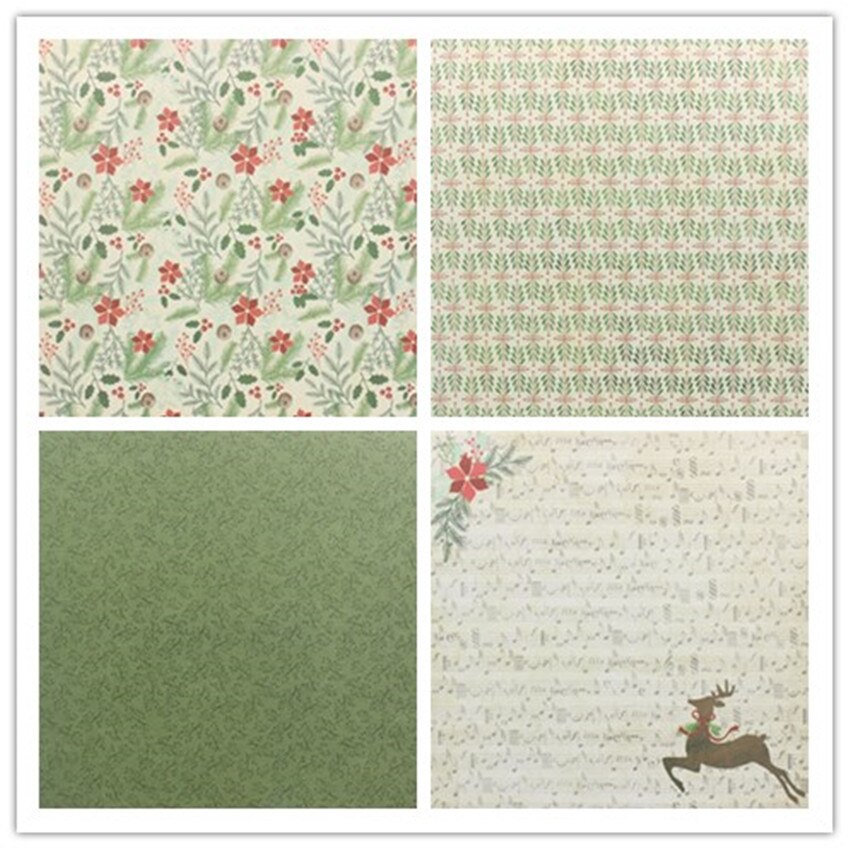 DIY Christmas style Scrapbooking paper pack of 24 sheets handmade craft paper craft Background pad