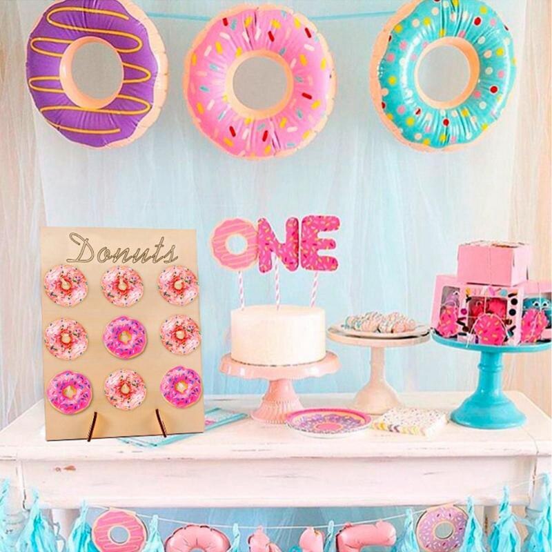 2Pcs Wooden Donut Stand Donut Party Decoration Doughnut Holder Bride Wedding Party Decor Birthday Party Supplies Baby Shower