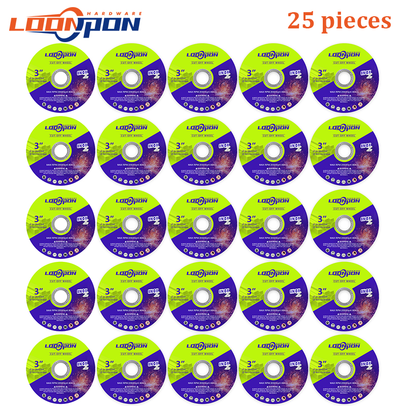 Loonpon 3 Zoll/75 mm Metall-Trennscheibe, Trennscheiben, Kreissägeblatt, Schleifscheiben, Winkelschleifer, Rad für Edelstahl: Blau