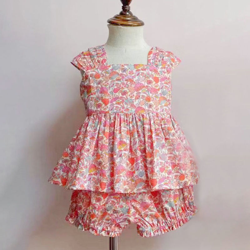 Skirt + Pants Set 2pcs Sewing Pattern For Kids Baby Summer Clothes DIY Mini Kraft Paper Cutting Drawing Template Girls Dress