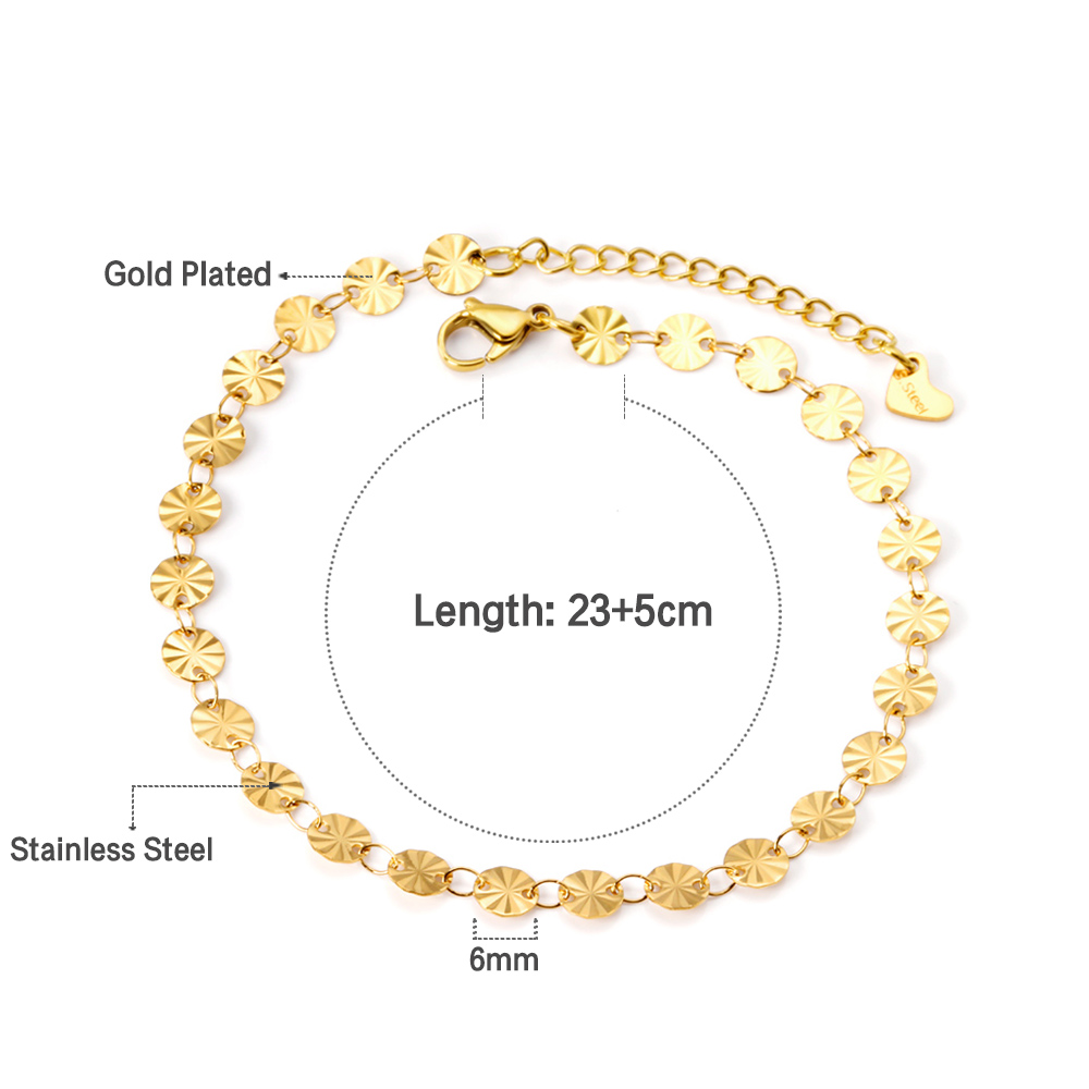 Simple Gold Color Stainless Steel Anklets Bracelets Women Tassel Starfish Leg Chain Heart Tag Foot Jewelry Summer Accessories: Champagne gold