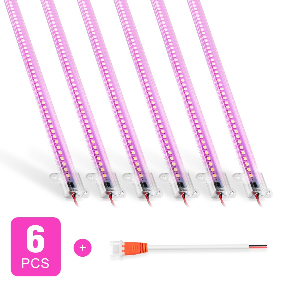 AC 220V Full Spectrum Led Grow Light 7w 50cm Led Phyto Lamp Tube Energy Saving For Plant Grow Indoor Greenhouse Garden Flowers: 6pcs Pack