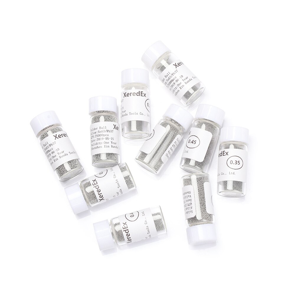 Bola de soldadura BGA para bolas de Reballing, 1 botella de 0,25-0,76mm, accesorios de soldadura, herramienta de reparación