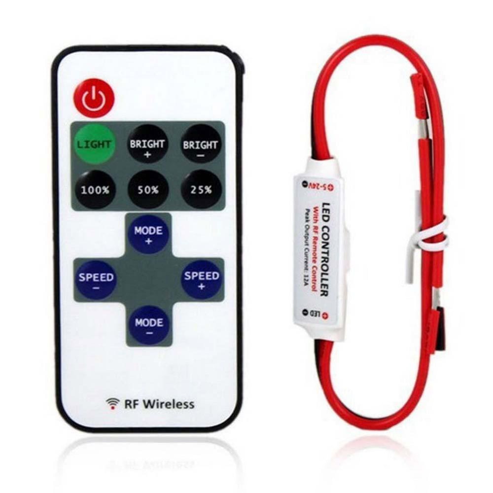 In-line LED Light Controller Mini 12V RF Wireless Remote Switch Controller Inline Dimmer For LED Strip Light