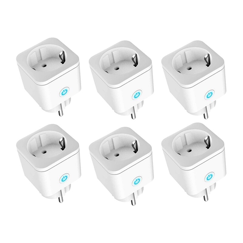 Smart Wifi Plug Adapter 16A Eu Remote Voice Control Power Monitor Stopcontact Timing Functie Werk Met Alexa Google Thuis tuya: 6pieces