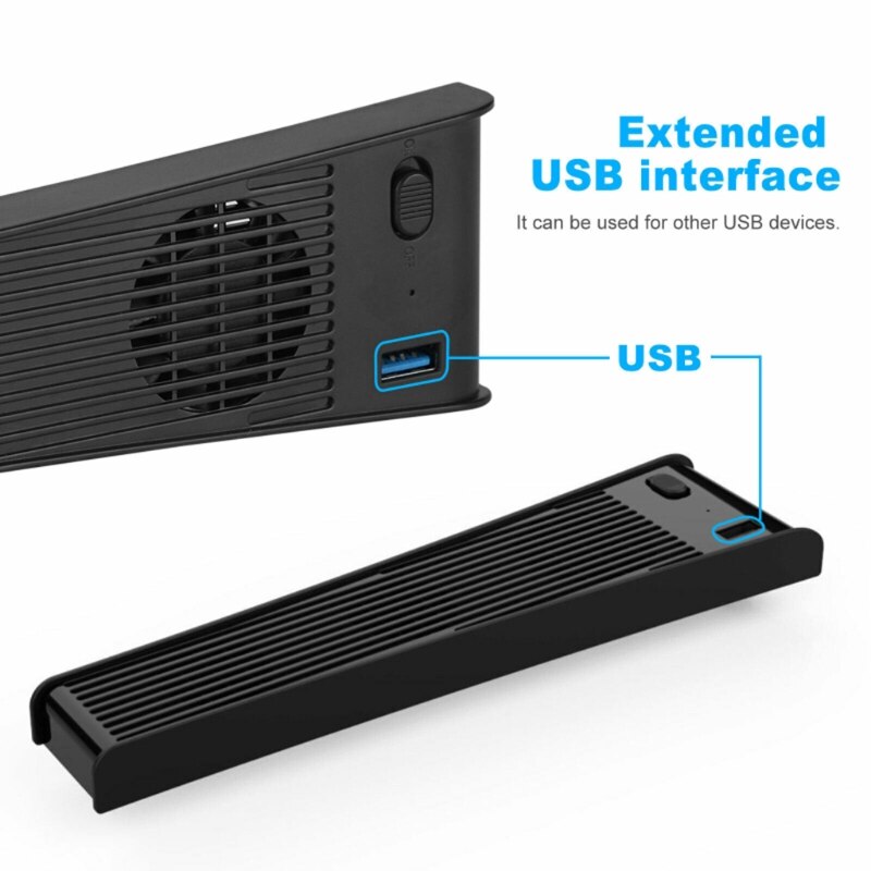 PS5 Vertical Stand with Cooling Fan & Dual Controller Charger Station