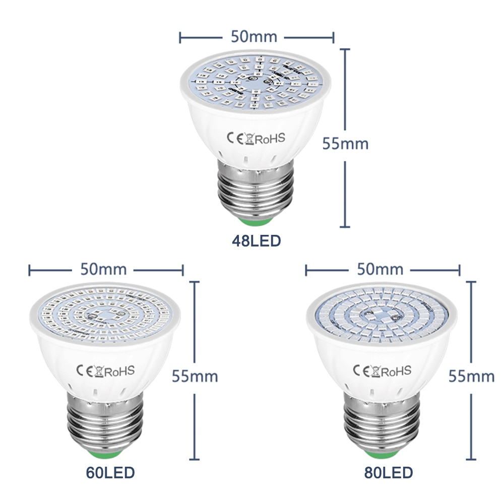 Lâmpada de plantas led e27/e14/mr16/gu10/b22, para crescimento de plantas, 220v, luz de preenchimento de planta lâmpada de led phyto para mudas de espectro completo