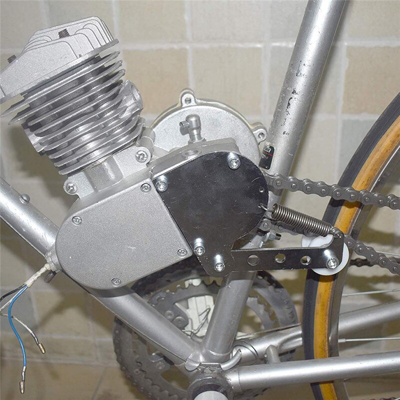 Spring Loaded Chain Tensioner Quick Release Protector Fix Cleaning Tool Fit For 49cc 50cc 66cc 80cc Engine Motorized Bike Silver