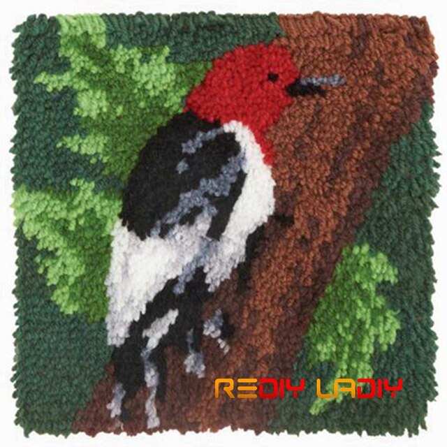 Kit de crochet à loquet animaux hibou housse de coussin toile pré-imprimée bricolage fil crochet artisanat taie d'oreiller taille 43 x 43cm coussins de canapé-lit: Bz796