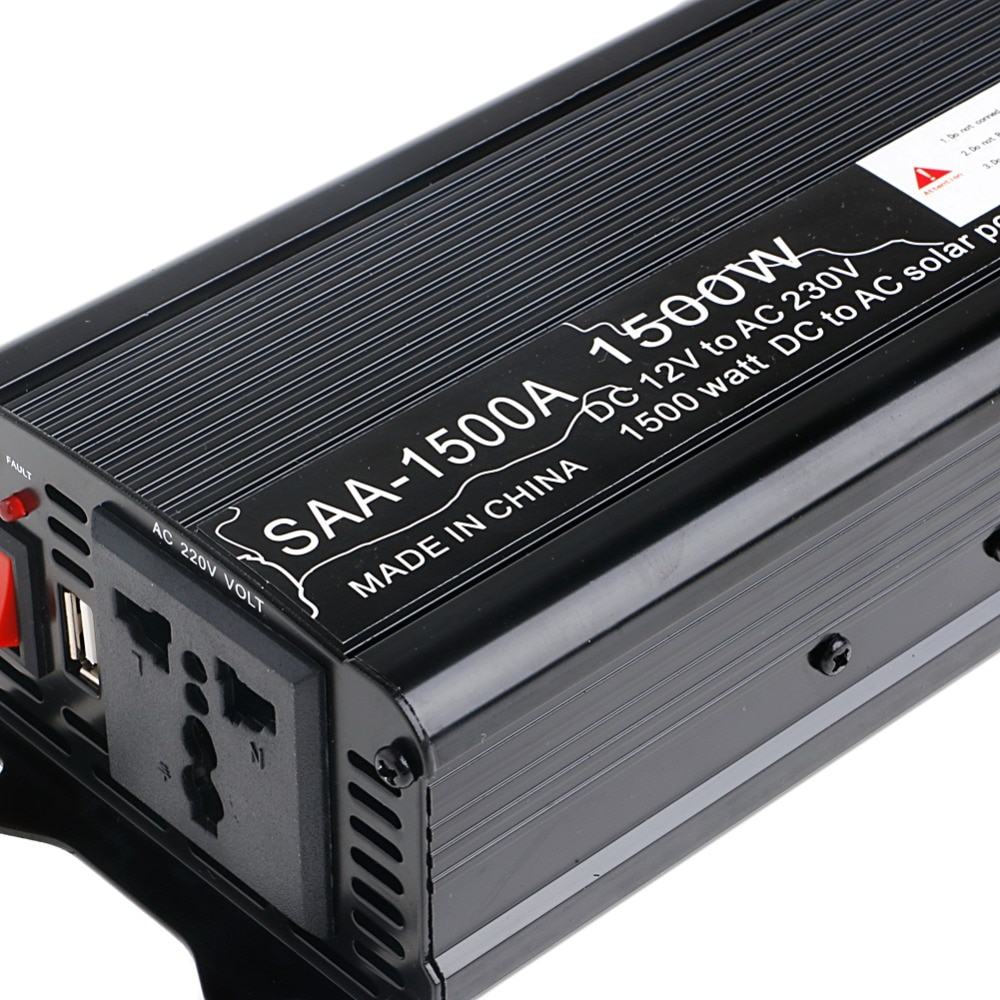 Solar Power Inverter 3000W Peak 12V DC To 230V AC Modified Sine Wave Converter 1500W