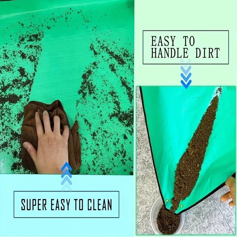 Estera para trasplante de plantas en maceta de jardín, estera para plantar, esteras plegables para plantas de interior, esteras cuadradas portátiles para jardinería, bandejas para macetas, macetas para plantas