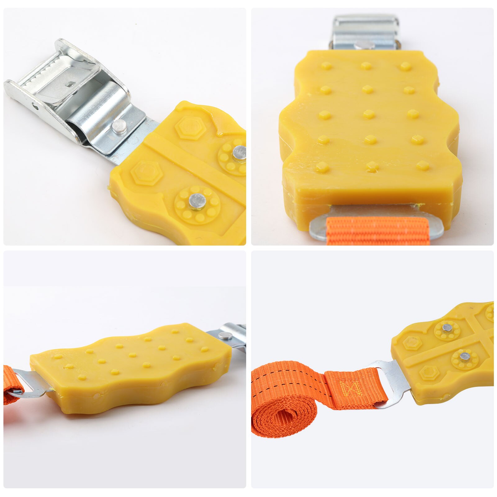 2 szt. Gumowe łańcuchy śniegowe antypoślizgowe uniwersalne z nylonu i łańcucha