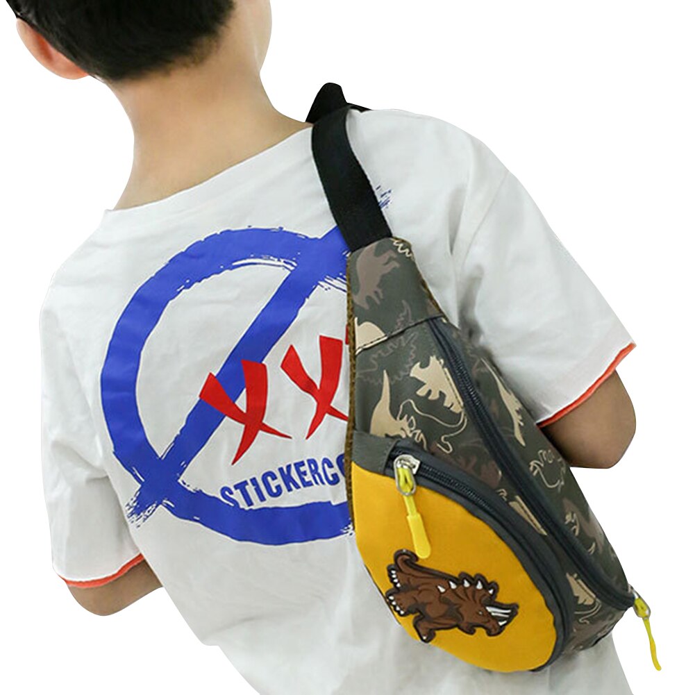 Børn drenge piger talje taske, stilfuld tegneserie dinosaur fanny pack crossbody taske til udendørs aktiviteter