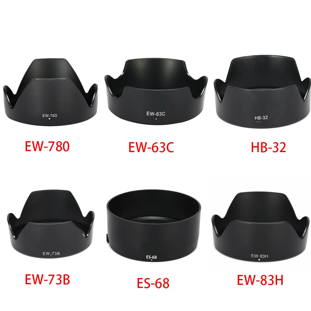 1Pcs EW-73B ES-68 EW-83H HB-32 EW-63C EW-78D Camera Lens Hood For Canon Nikon Lens Camera Accessories