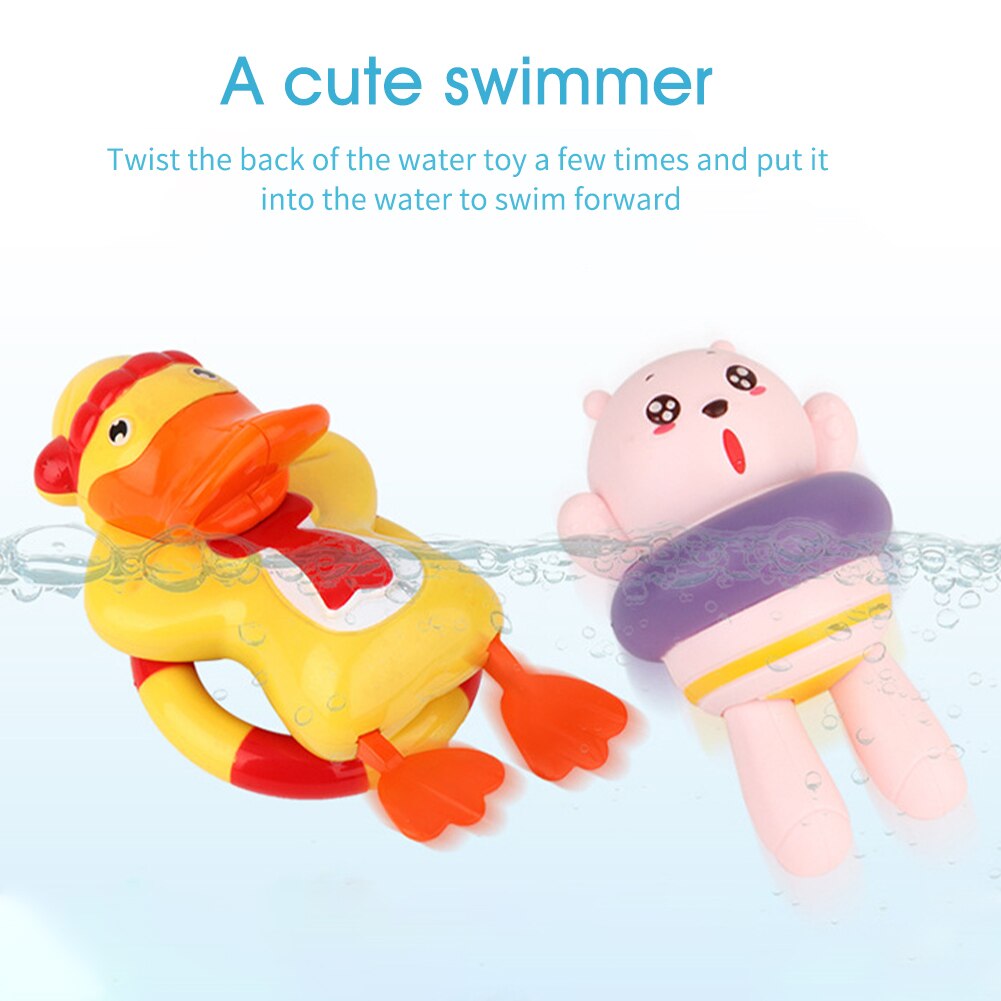 Bébé bassin enfants intéressant piscine flottant hippopotame ours enfants bain jouet ABS enfant en bas âge dessin animé Animal horloge natation