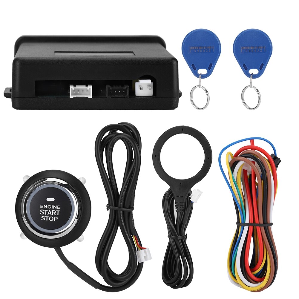 Car Engine Smart Start Button, 3-5CM Push Start Stop Anti-theft Alarm System/RFID Engine Lock Auto Car Alarm Start Button