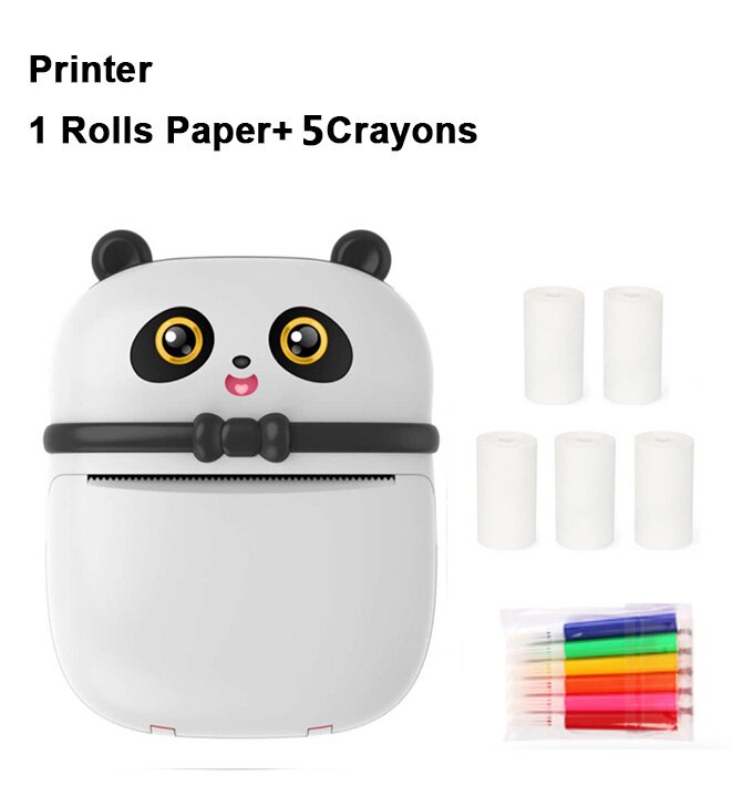 Portable MINI Printer Thermal Print Photo Pocket Thermal Label Printer 58mm Printing Wireless Bluetooth Android IOS Printers: black-5