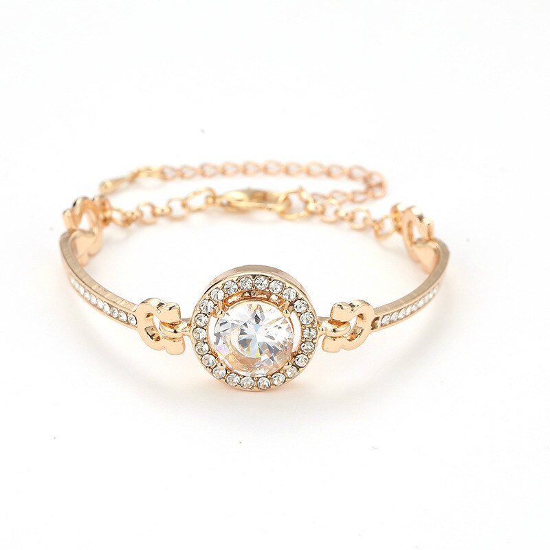 Pulsera envuelta con diamantes de imitación para mujer, brazalete de boda chapado en oro de , de para mujer,: golden