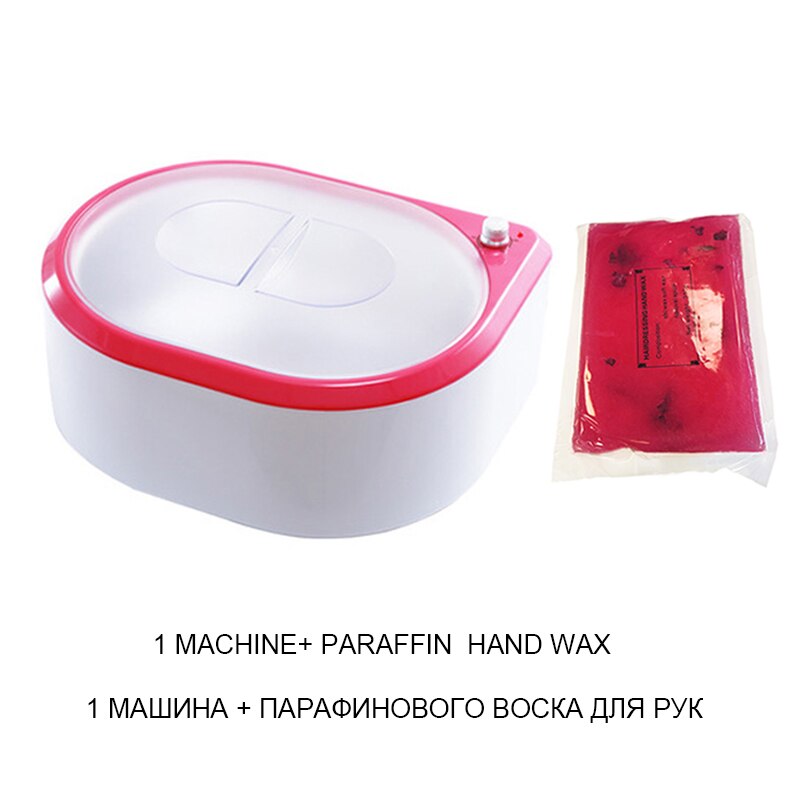 Parafina hænder maskine håndvarmer til paraffin bad fodbad voksvarmer til depilering voks-smelt hårfjerningsenhed eu-stik: Rødt sæt 1