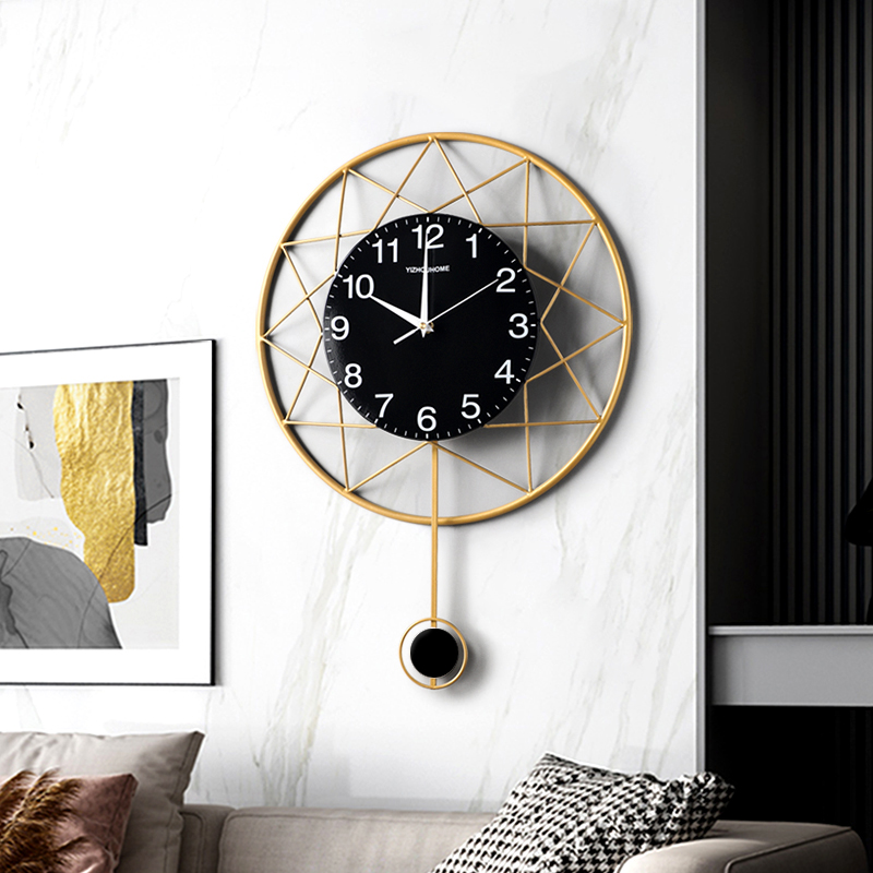 Modern Metal Iron Wall Hanging Clock Living Room Corridor Hotel Home Decoration Crafts WALL CLOCK