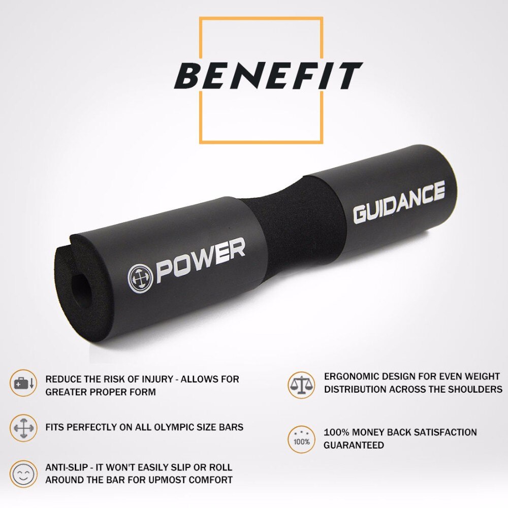 Power guidance barbell squat pad/vægtløftning polstret nakke &amp; skulderbeskyttelsespude - til stang, hoftestød 45*9cm