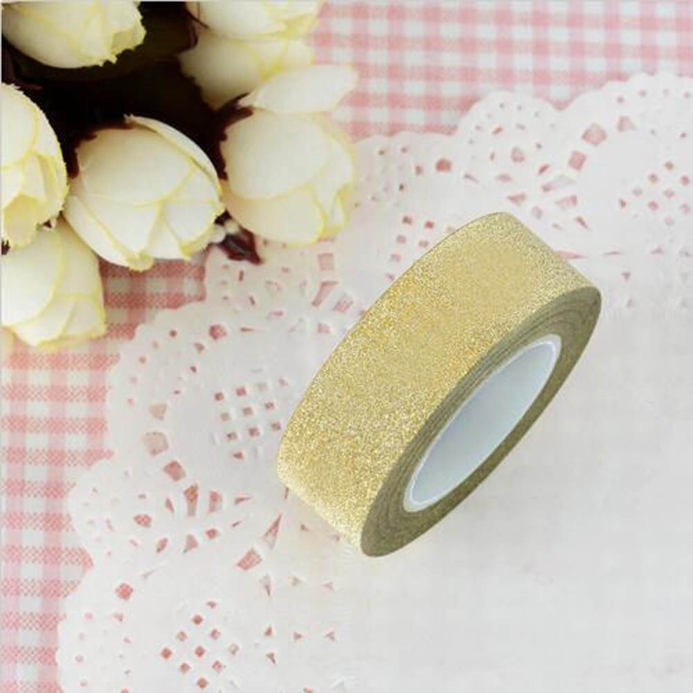 Cinta adhesiva Decorativa para Scrapbooking, papel de aluminio dorado japonés, Kawai Adesiva, papel Washi brillante conjunto de cintas: gd