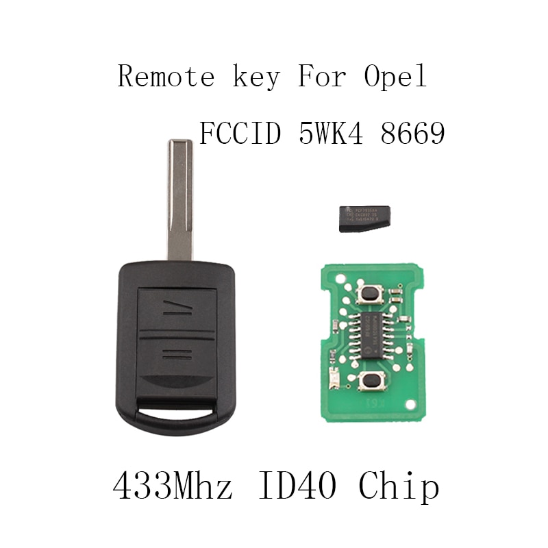 BHKEY 2 Tasten Auto Schlüssel Für Vauxhall Opel Corsa C Combo Tigra Meriva Agila Fernbedienung Schlüssel fallen Abdeckung fob 433 mhz Ich würde40 Chip 5WK4 8668