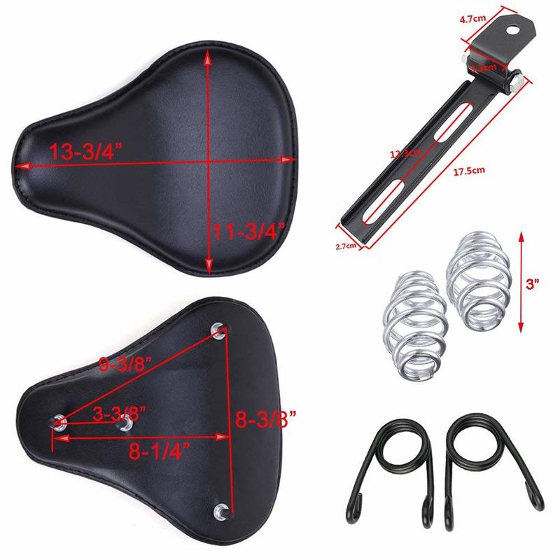 Motorcycle 13" Cushion Softail Spring Bracket Seat for Suzuki Yamaha Honda Bobber
