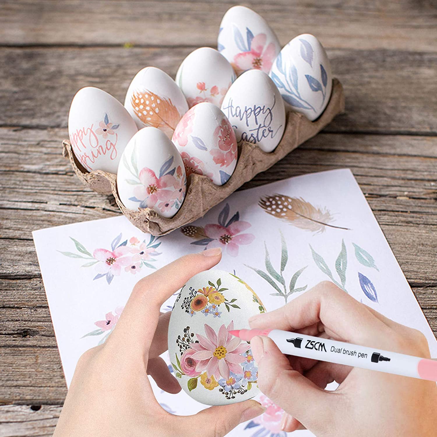 Podwójny pędzel długopisy Art markery ZSCM 72 kolory artysta cienka końcówka pędzla kolorowanki do pisanki kolorowanki dla dorosłych