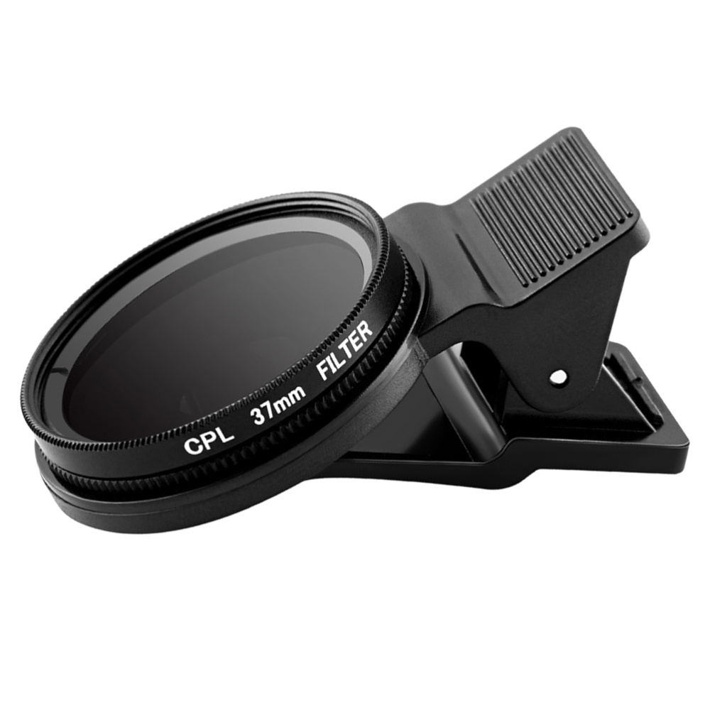 Ultradunne Clip-On Cpl Telefoon Lens Camera Circulaire Polarisator Neutrale Dichtheid Filter 37Mm Lens Camera Lens (Zwart): Default Title