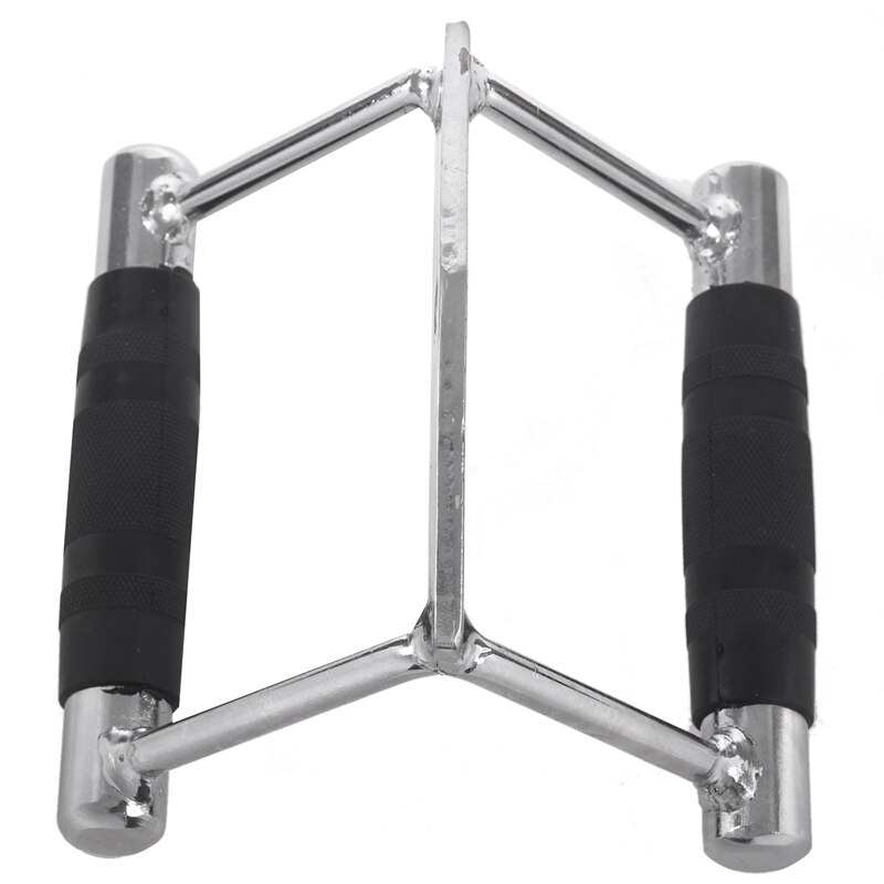 Stirrup Multi Gym Attachment Home Grip Bar Workout Rubber Handle Seated Row Chinning Cable