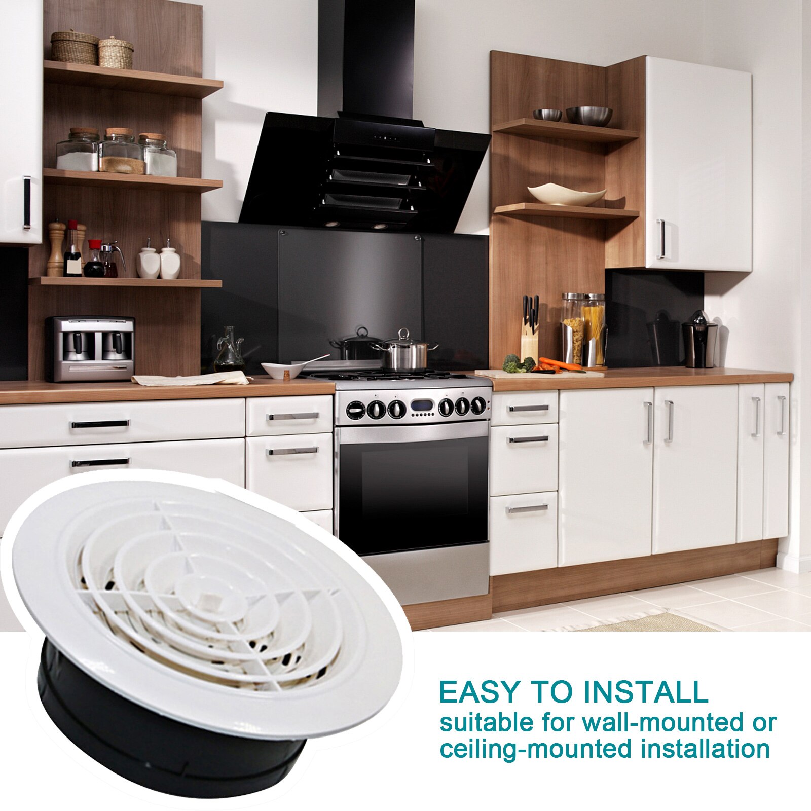 75/100/125/150mm Home Air Vent Round Air Vent Louver Grille Cover Outlet Adjustable Exhaust Vent Ducting Ventilation Grilles