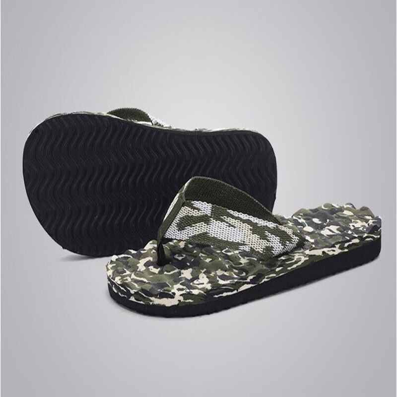 Été hommes enfants tongs Camouflage pantoufles eau sandales anti-dérapant chaussures décontractées fond souple plage Massage pantoufles