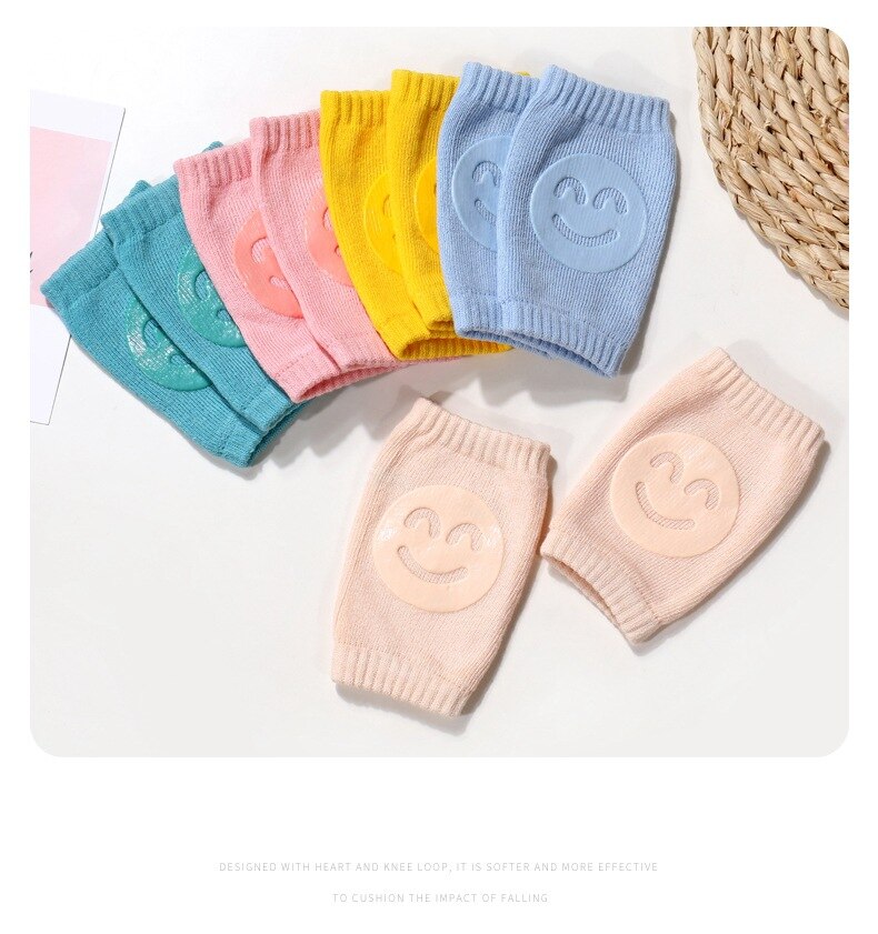Niños antideslizantes que gatean codo infantes bebé accesorios sonrisa rodilleras Protector de seguridad rodillera calentador de piernas niñas niños