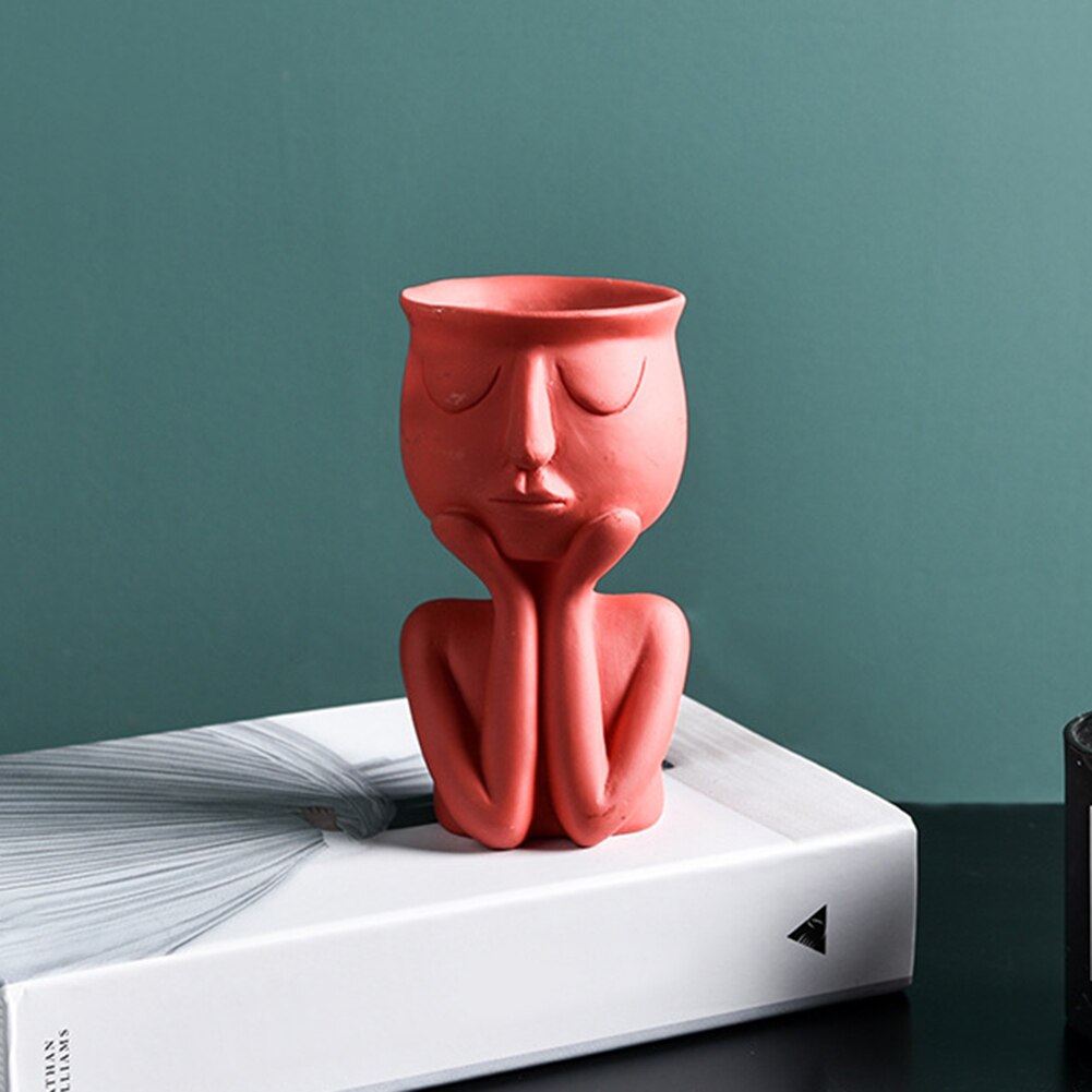 Nordisk minimalistisk keramisk abstrakt vase tænk ansigt display værelse dekorativ figue håndværk hovedform vase