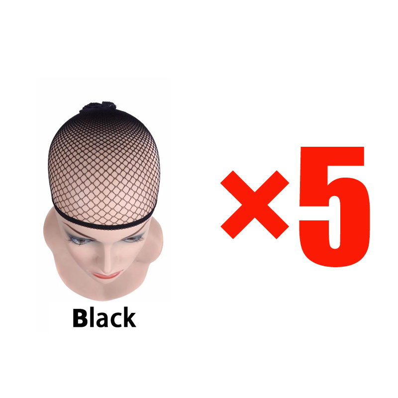 Red elástica para el cabello para mujer, gorro tejido con forro negro, redes para el cabello cómodas, gorro de peluca de rejilla con extremo abierto,: Marrón oscuro