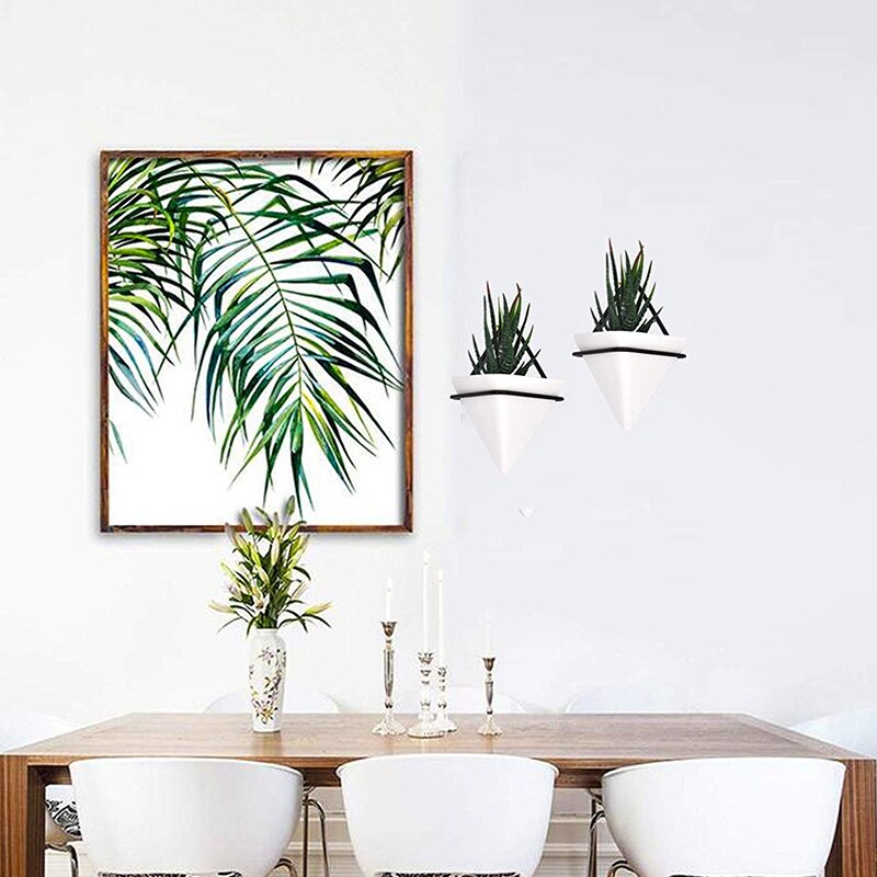 Macetero de pared de Tres Esquinas, Juego de 4 macetas colgantes, florero, plantador de pared geométrico, decoración, contenedor de planta de aire para el hogar y la Oficina