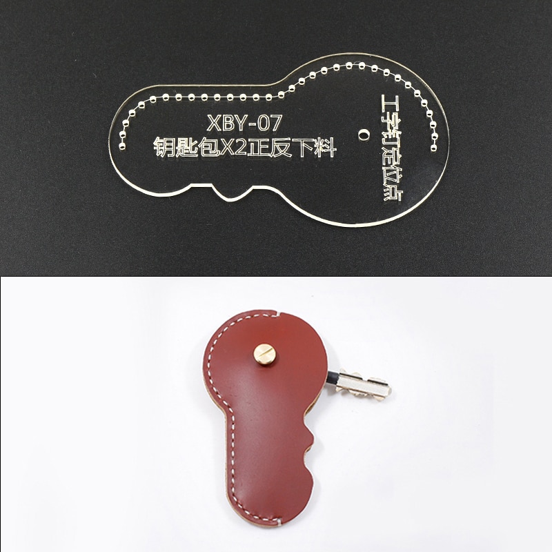 1set Acrylic Stencil Template DIY Leather Handmade Craft Key Cover Sewing Pattern