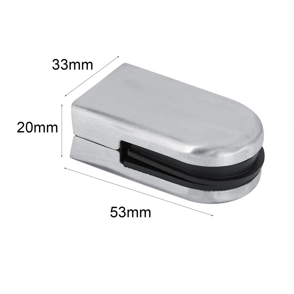 201 Stainless Steel Glass Clamp Bracket Flat Back Anti-rust Sturdy Flat Surface Round Glass Clamp for Balustrade Staircase