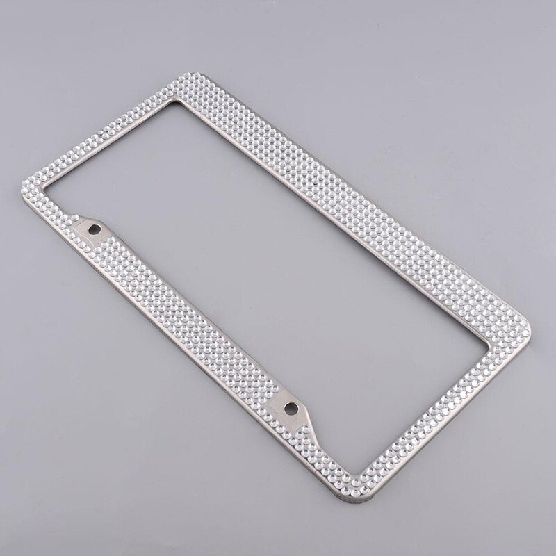 Marco para matrícula de número de cristal ostentoso de lujo de Metal Noble de acero inoxidable