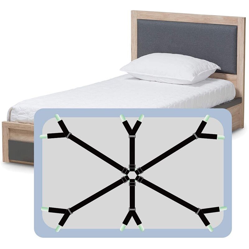 12 grampos de folha de cama elástica prendedor de cinto cinta antiderrapante colchão clip fixadores capa cobertores prendedores organizar gadget