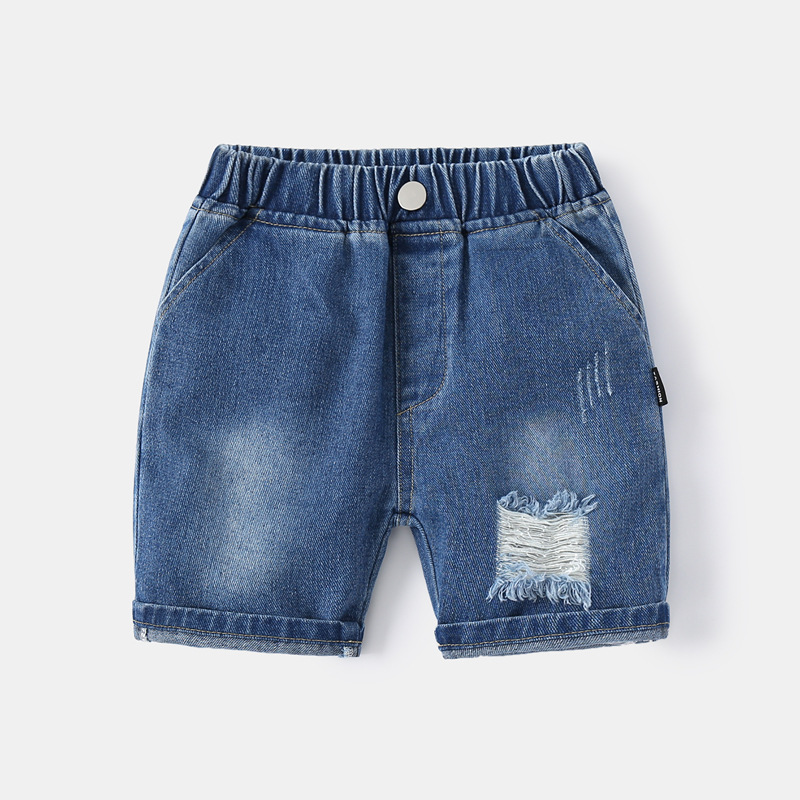 Pantaloncini di Jeans per ragazzi strappati Jeans estivi al ginocchio in cotone pantaloni per bambini pantaloni per bambini vestiti per bambini per bambini: 2T