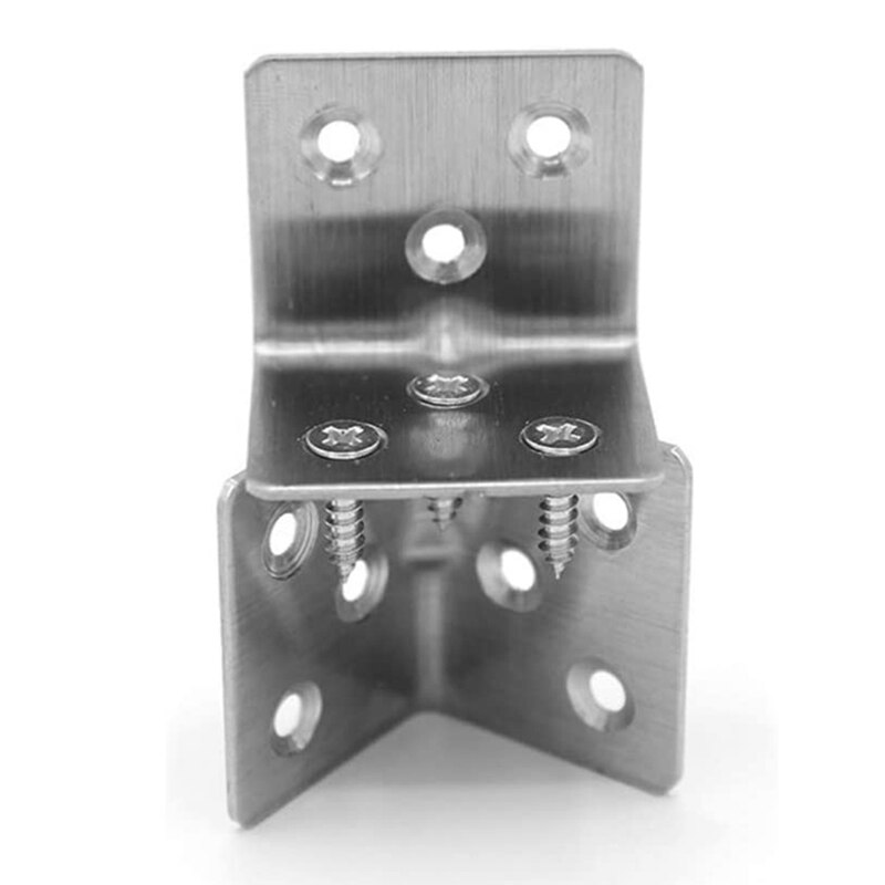 Stainless Steel 90 Degree Right-Angle Bracket, Shelf Bracket Partition Fixed Code, 6-Hole Corner Code
