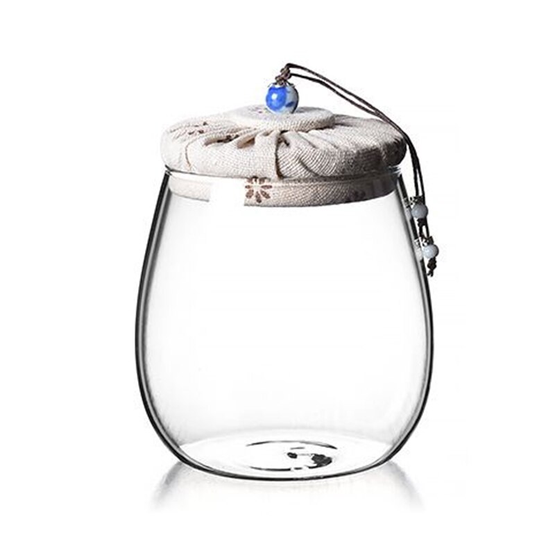 1000ml Glass Food Storage Jars, Borosilicate Glass Containers with Cloth Lid, Kitchen Storage Container, Glass Canister Set: White
