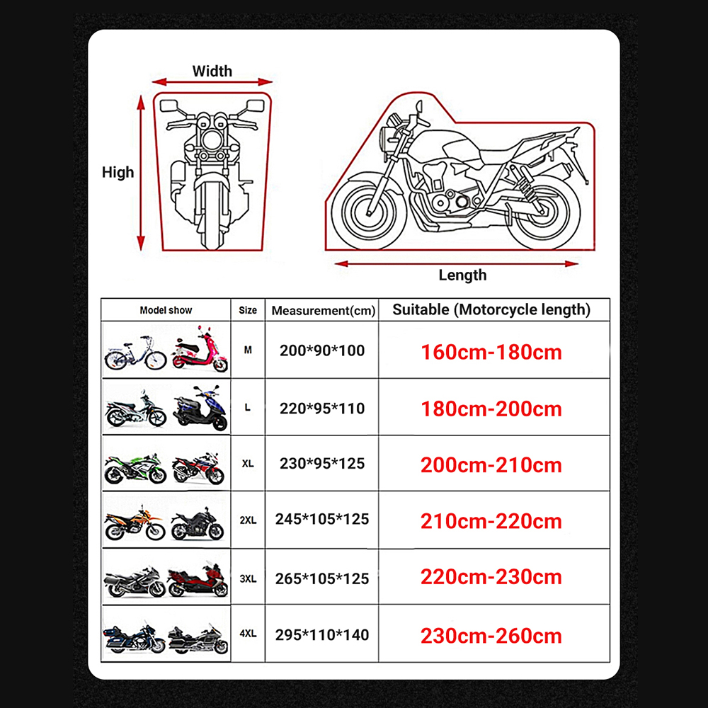 Motorcycle Cover For Motorbike Funda Moto Bike All Season Waterproof Dustproof UV Protective Outdoor Indoor Motocross Rain Cover